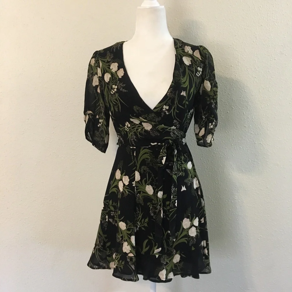 REFORMATION black MONICA wrap dress Anastasia - Picture 3 of 5